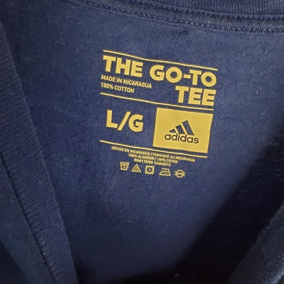 Kansas Jayhawks Adidas Shirt Adult Large Blue Short Sleeve Basketball - Picture 3 of 4